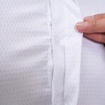 Patterned Button-Up Shirt // White (L)