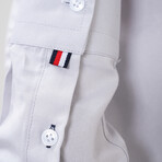 Placket Detail Button-Up Shirt // Light Gray (3XL)