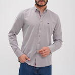 Placket Detail Button-Up Shirt // Light Brown (XL)