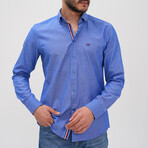 Placket Detail Button-Up Shirt // Sax (M)