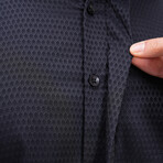 Patterned Button-Up Shirt // Black (2XL)