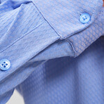 Patterned Button-Up Shirt // Light Blue (2XL)