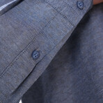 Twill Button-Up Shirt // Gray Blue (3XL)