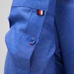 Placket Detail Button-Up Shirt // Sax (M)