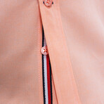 Placket Detail Button-Up Shirt // Light Orange (2XL)