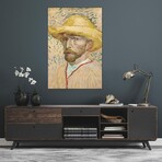 Self Portrait With Straw Hat, Summer 1887 by Vincent van Gogh (26"H x 18"W x 0.75"D)