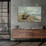 Fishing Boats on the Beach at les Saintes Maries de la Mer by Vincent van Gogh (18"H x 26"W x 0.75"D)