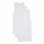 3 Pack Cotton Tank Shirts // White (S)