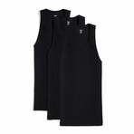 3 Pack Cotton Tank Shirts // Black (S)