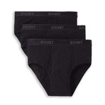3 Pack Cotton Fly Front Brief // Black (32)