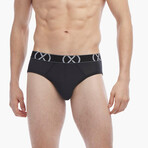 6 Pack (X) Sport Mesh No Show Brief // Black (S)