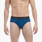 6 Pack (X) Sport Mesh No Show Brief // Navy + Surf + Den Blue + Riv Blue + Trad Camo-Den (S)
