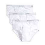 3 Pack Cotton Fly Front Brief // White (32)