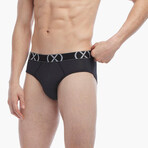 6 Pack (X) Sport Mesh No Show Brief // Black (S)