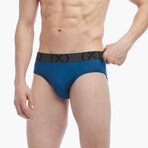6 Pack (X) Sport Mesh No Show Brief // Navy + Surf + Den Blue + Riv Blue + Trad Camo-Den (S)