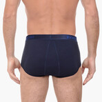 3 Pack Cotton Fly Front Brief // Navy + Cobalt + Porcelain (32)