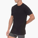 3 Pack Cotton Crewneck T-Shirts // Black (S)