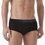 3 Pack Cotton Fly Front Brief // Black (32)
