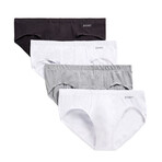 4 Pack Cotton Bikini // Heather Gray + White + Black + White (S)
