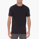 3 Pack Cotton Crewneck T-Shirts // Black (S)