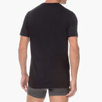 3 Pack Cotton Crewneck T-Shirts // Black (S)