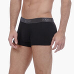 3 Pack Cotton No Show Trunk // Black + Charcoal Heather + Red (S)
