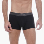 3 Pack Cotton No Show Trunk // Black + Charcoal Heather + Red (S)