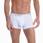 3 Pack Cotton No Show Trunk // White + Black + Heather Gray (S)