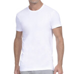 3 Pack Cotton Slim Fit Crewneck T-Shirts // White (S)