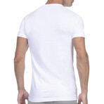 3 Pack Cotton Slim Fit Crewneck T-Shirts // White (S)
