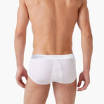 3 Pack Cotton Fly Front Brief // White (32)