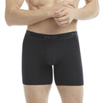 3 Pack Cotton 6" Boxer Brief // White, Black, Heather Gray (S)