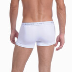 3 Pack Cotton No Show Trunk // White + Black + Heather Gray (S)