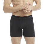 3 Pack Cotton 6" Boxer Brief // Black + Heather Gray + Charcoal Heather (S)
