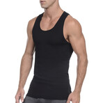 3 Pack Cotton Tank Shirts // Black (S)