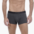 3 Pack Cotton No Show Trunk // Black + Heather Gray + Charcoal Heather (S)