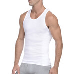 3 Pack Cotton Tank Shirts // White (S)