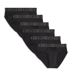 6 Pack (X) Sport Mesh No Show Brief // Black (S)