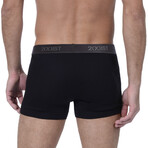 3 Pack Cotton Boxer Brief // Black + Charcoal Heather + Red (S)