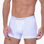 3 Pack Cotton Boxer Brief // White + Black + Heather Gray (S)