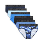 6 Pack (X) Sport Mesh No Show Brief // Navy + Surf + Den Blue + Riv Blue + Trad Camo-Den (S)