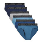 6 Pack (X) Sport Mesh No Show Brief // Navy + Alloy + Larkspur + Gibr Sea + Blue Coral (S)
