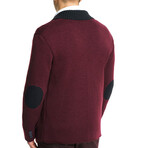 V-Neck Wool Cardigan // Burgundy (L)