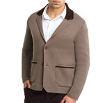 V-Neck Wool Cardigan // Cappuccino (L)