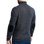 Turtleneck Cable Knit Wool Sweater // Dark Gray (M)
