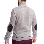 Quarte Zip Cable Knit Wool Sweater // Cappuccino (S)