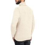 Turtleneck Solid Wool Sweater // Cream (S)