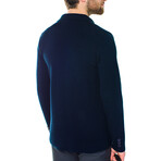 Double Breasted Solid Wool Cardigan // Navy (M)