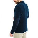 Double Breasted Knit Wool Cardigan // Navy (L)