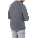 Double Breasted Solid Wool Cardigan // Gray (M)
